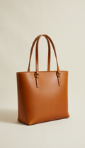 Cognac Leather Tote Bag